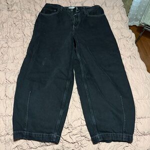 Etica Black Wide-Leg Jeans